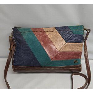 The Sak Multicolor Patchwork Leather Crossbody Bag Adjust Strap boho vintage